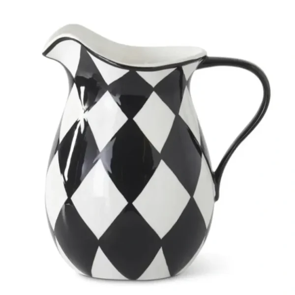 17835A 9 Inch Black & White Harlequin Pitcher - cozylivehome.com | we sell a wide range of comfortable household items* Giftware