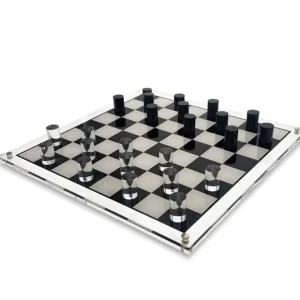 BBB42737 ACRYLIC CHECKERS SET - BLK/CLEAR - cozylivehome.com | we sell a wide range of comfortable household items* Giftware
