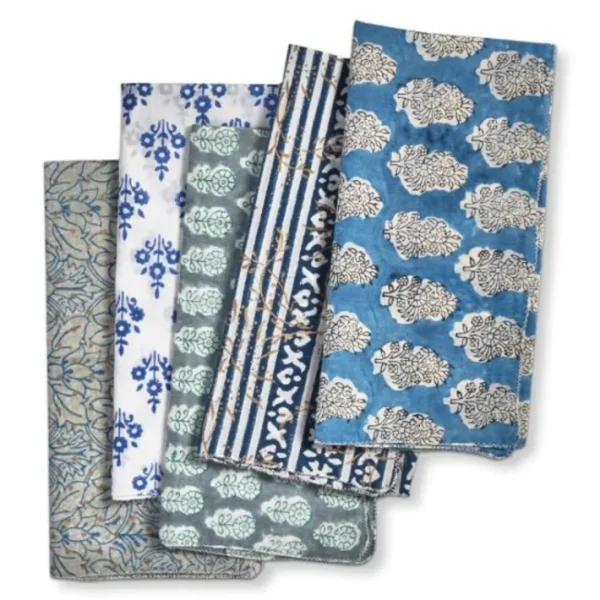 Shop All^Blue Cottage Block Print Napkin - cozylivehome.com | we sell a wide range of comfortable household items