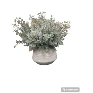 Blue Eucalyptus Ripped White Vase - cozylivehome.com | we sell a wide range of comfortable household items* Giftware