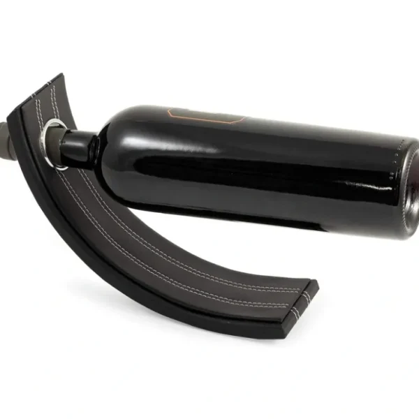 BS916 Balancing Wine Stand Black Leather - cozylivehome.com | we sell a wide range of comfortable household items* Giftware