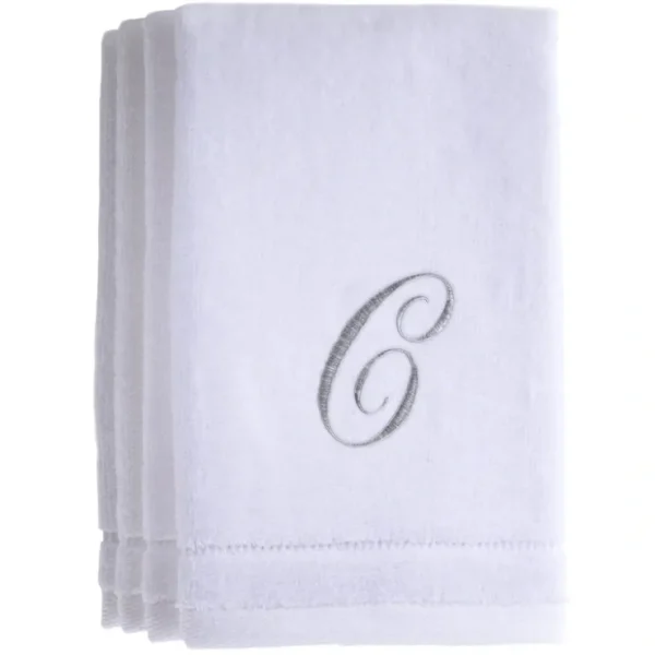 C - Cotton velour monogram towel - White - cozylivehome.com | we sell a wide range of comfortable household items* Giftware