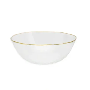 CB2560 Clear Salad Bowl with Gold Rim - 8.5"D - cozylivehome.com | we sell a wide range of comfortable household items* Giftware