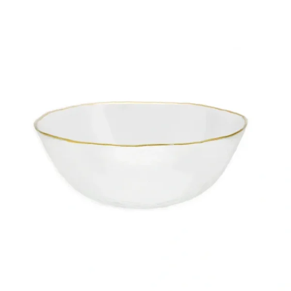 CB2560 Clear Salad Bowl with Gold Rim - 8.5"D - cozylivehome.com | we sell a wide range of comfortable household items* Giftware