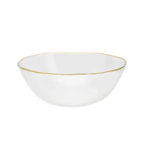 CB2559 Clear Salad Bowl with Gold Rim - 11"D - cozylivehome.com | we sell a wide range of comfortable household items* Giftware