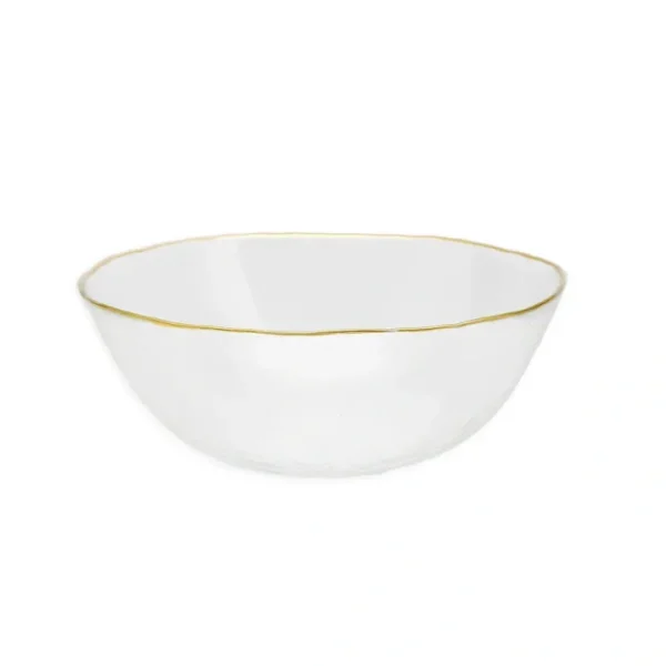 CB2559 Clear Salad Bowl with Gold Rim - 11"D - cozylivehome.com | we sell a wide range of comfortable household items* Giftware