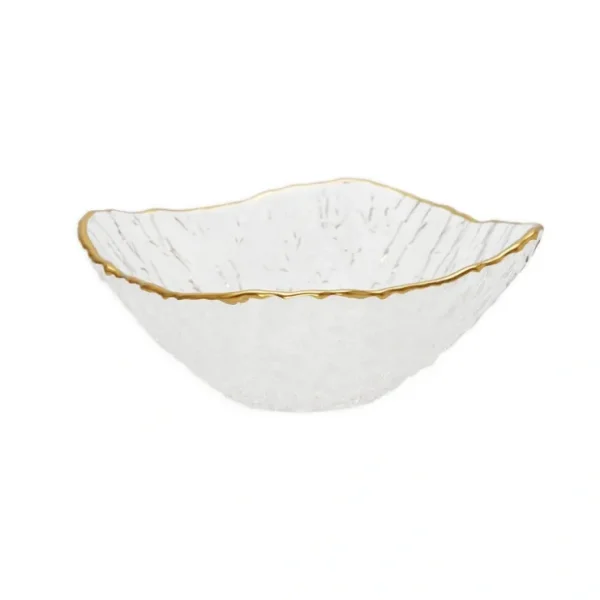 CB2525 Crushed Glass Square Soup Bowls with Gold - cozylivehome.com | we sell a wide range of comfortable household items* Giftware
