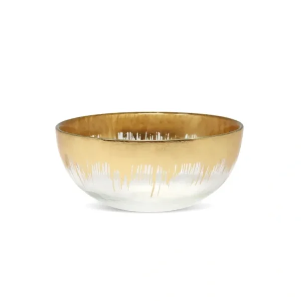 CB4862 Glass Dessert Bowl with Gold Brushed Rim - cozylivehome.com | we sell a wide range of comfortable household items* Giftware