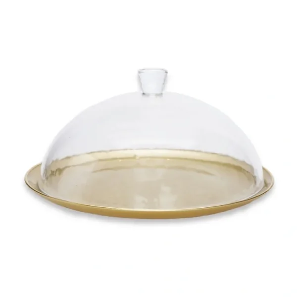 CCD2171 Gold Cake Plate with Glass Dome - 12"D - cozylivehome.com | we sell a wide range of comfortable household items* Giftware