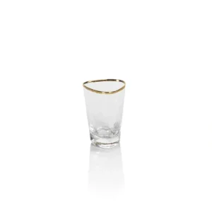 CH-5721 Aperitivo Triangular Shot Glass - Clear with Gold Rim - cozylivehome.com | we sell a wide range of comfortable household items* Giftware