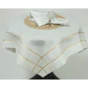 Shop All^CHK-GOLD-72X126 LINEN LOOK GOLD OUTLINE TABLECLOTH - cozylivehome.com | we sell a wide range of comfortable household items