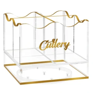 CHS01G Swivel Wave Cutlery Holder - Gold - cozylivehome.com | we sell a wide range of comfortable household items* Giftware