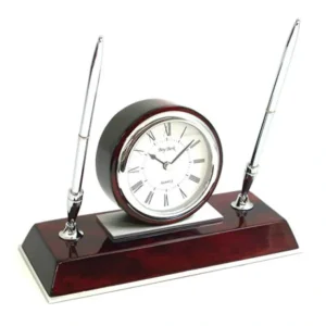 CM681 Dresden Clock w/ 2 Pens on Rosewood Base - cozylivehome.com | we sell a wide range of comfortable household items* Giftware