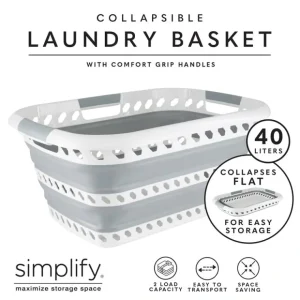Collapsible/Folding Laundry Basket W. 3 Handles - Oval Shaped 40L - cozylivehome.com | we sell a wide range of comfortable household items* Housewares