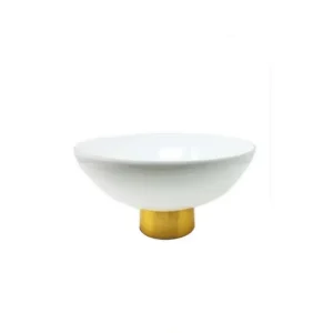 CRB813W White Glass Bowl on Gold Base - cozylivehome.com | we sell a wide range of comfortable household items* Giftware