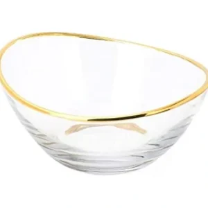 CRG13B Glass Serving Bowl with 14K Gold Rim - cozylivehome.com | we sell a wide range of comfortable household items* Giftware