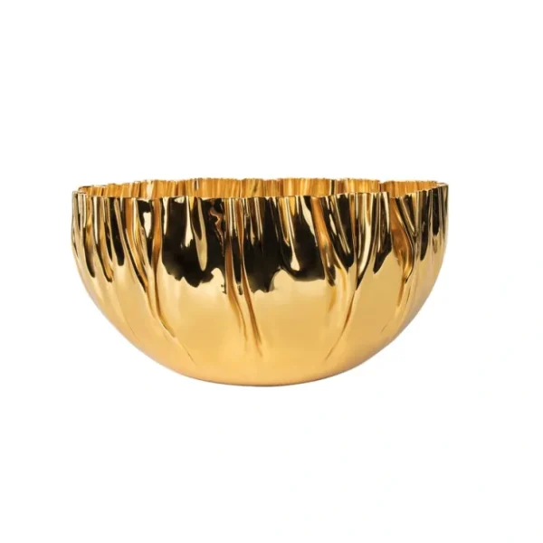 99007 CRUMPLED EDGE GOLD RD 10.5X5.5 - cozylivehome.com | we sell a wide range of comfortable household items* Giftware