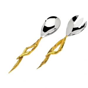59009 CRUMPLED LEAF 2PC SALAD SERVER - cozylivehome.com | we sell a wide range of comfortable household items* Giftware