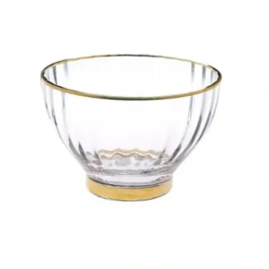 DB1045 Straight Line Textured Bowl with Vivid Gold Rim and Base - cozylivehome.com | we sell a wide range of comfortable household items* Giftware