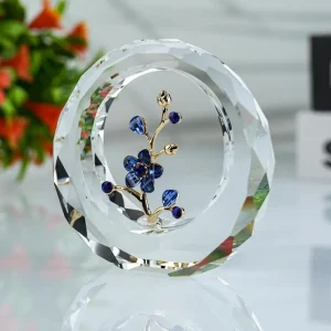 DMCF-RND-BL CRYSTAL FLORAL – BLUE CIRCLE - cozylivehome.com | we sell a wide range of comfortable household items* Giftware