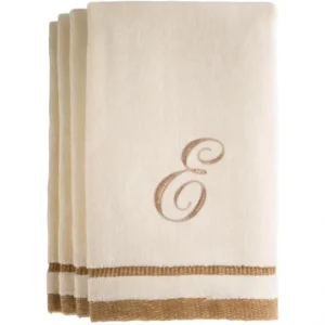 E - Cotton velour monogram towel - Ivory - cozylivehome.com | we sell a wide range of comfortable household items* Giftware