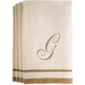 G - Cotton velour monogram towel - Ivory - cozylivehome.com | we sell a wide range of comfortable household items* Giftware
