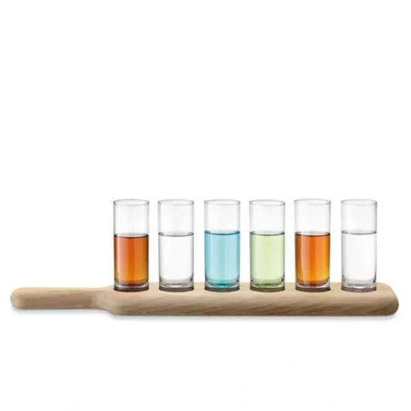 G1049-03-301 Paddle Shot Set & Oak Paddle L15.75in Clear - cozylivehome.com | we sell a wide range of comfortable household items* Giftware