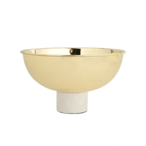GB2247 Gold Bowl on White Stone Base - cozylivehome.com | we sell a wide range of comfortable household items* Giftware