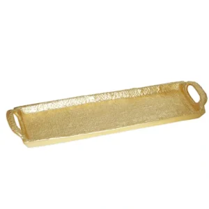 GD2542 Textured Gold Oblong Tray with Handles - 17.25"L x - cozylivehome.com | we sell a wide range of comfortable household items* Giftware