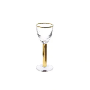 GLG1053 Set of 6 Footed Liquor Glasses with Gold Stem and Rim - cozylivehome.com | we sell a wide range of comfortable household items* Giftware