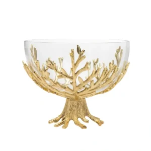 59211 10.5 GOLDEN BRANCH GLASS BOWL - cozylivehome.com | we sell a wide range of comfortable household items* Giftware