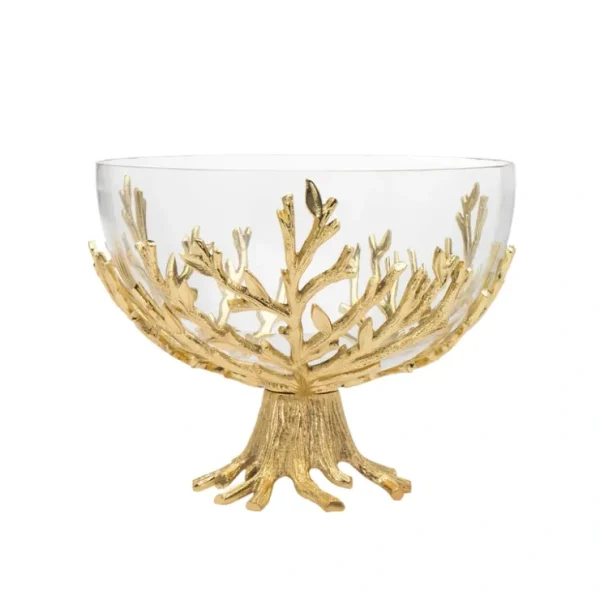 59211 10.5 GOLDEN BRANCH GLASS BOWL - cozylivehome.com | we sell a wide range of comfortable household items* Giftware