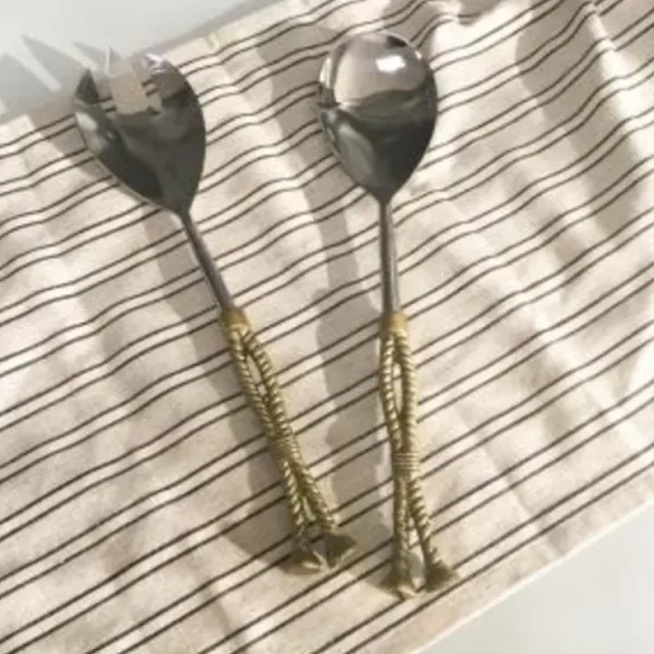 75017 GOLDEN ROPE HANDLE SERVERS ,S/2 - cozylivehome.com | we sell a wide range of comfortable household items* Giftware