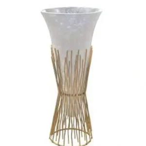 GRV3532 Opaque Glass Vase on Gold Twig Base - cozylivehome.com | we sell a wide range of comfortable household items* Giftware