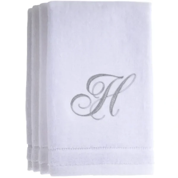 H - Cotton velour monogram towel - White - cozylivehome.com | we sell a wide range of comfortable household items* Giftware