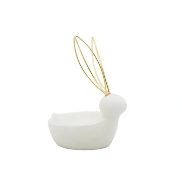 15831 6"H BUNNY TRINKET TRAY, WHITE - cozylivehome.com | we sell a wide range of comfortable household items* Giftware