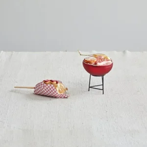 Hand-Painted Glass & Metal Grill Ornament w/ Glitter - cozylivehome.com | we sell a wide range of comfortable household items* Ornament
