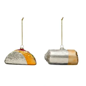 Hand-Painted Glass Burrito/Taco in Foil Ornament - cozylivehome.com | we sell a wide range of comfortable household items* Ornament