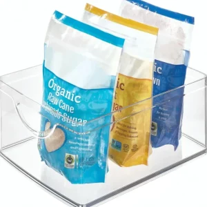 Shop All^iDesign Recycled Plastic Cabinet and Pantry Storage Bin with Integrated Handles – 10” x 8” x 5”, Clear Bin - cozylivehome.com | we sell a wide range of comfortable household items