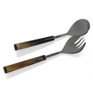 IN-7627 Langham Salad Server Set with Horn Handles - Large - cozylivehome.com | we sell a wide range of comfortable household items* Giftware