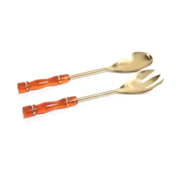 IN-6333 Resin and Gold Metal Server Set- Orange - cozylivehome.com | we sell a wide range of comfortable household items* Giftware