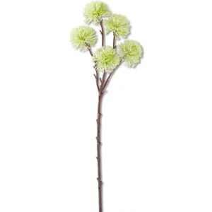 21 INCH GREEN & WHITE 5 BALL CENTAUREA THISTLE SPRAY - cozylivehome.com | we sell a wide range of comfortable household items* Giftware