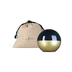 4 INCH HIGH GLOSS METALLIC CANDLE SPHERE - BLACK/GOLD - cozylivehome.com | we sell a wide range of comfortable household items* Giftware
