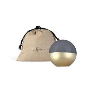 4 INCH HIGH GLOSS METALLIC CANDLE SPHERE - GRAY/GOLD - cozylivehome.com | we sell a wide range of comfortable household items* Giftware