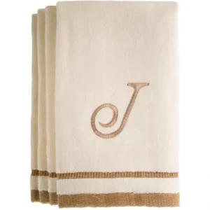 J - Cotton velour monogram towel - Ivory - cozylivehome.com | we sell a wide range of comfortable household items* Giftware