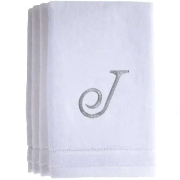 J - Cotton velour monogram towel - White - cozylivehome.com | we sell a wide range of comfortable household items* Giftware