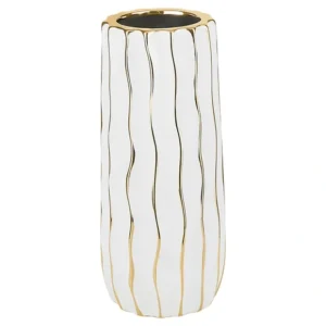 J-PVLS-WHT/GD-S PORCELAIN STRAIGHT VASE W GOLD LINE SML - cozylivehome.com | we sell a wide range of comfortable household items* Giftware