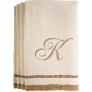 K - Cotton velour monogram towel - Ivory - cozylivehome.com | we sell a wide range of comfortable household items* Giftware