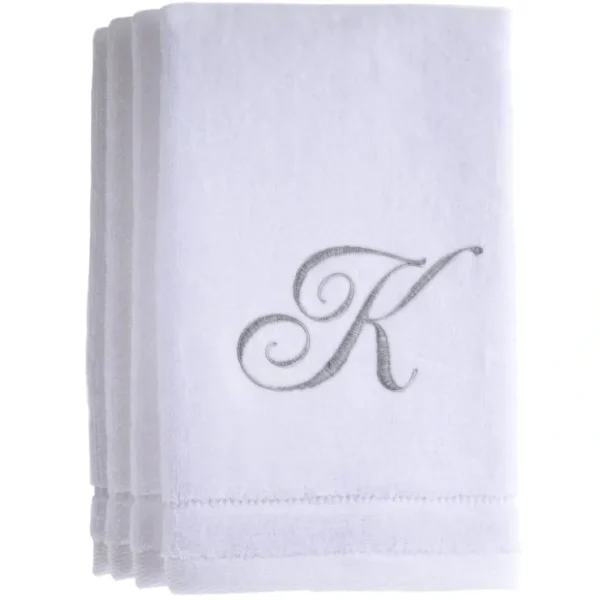 K - Cotton velour monogram towel - White - cozylivehome.com | we sell a wide range of comfortable household items* Giftware