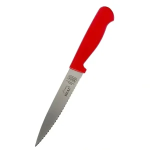 6" Knife - Pointed tip/serrated edge - Red/Meat - cozylivehome.com | we sell a wide range of comfortable household items* Housewares